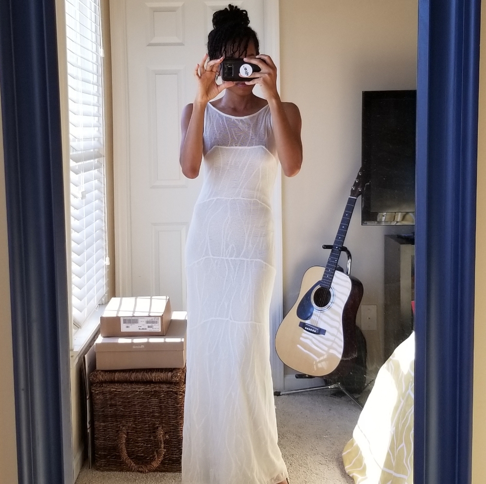 Herve Leger White Gown